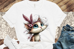 Watercolor Cat Clipart, Easter Sublimation PNG Product Image 3