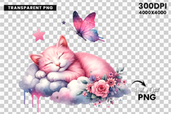 watercolor cat cloud png, kitten cloud clipart, cute cat watercolor, baby cat sublimation, dreamy cat png, nursery cat clipart, pastel cat printable, watercolor pet design, cloud cat art, watercolor animal png