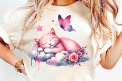 watercolor cat cloud png, kitten cloud clipart, cute cat watercolor, baby cat sublimation, dreamy cat png, nursery cat clipart, pastel cat printable, watercolor pet design, cloud cat art, watercolor animal png