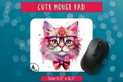 Watercolor cat face  Mouse pad sublimation design