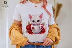 Watercolor Cat In Cup Sublimation PNG Clipart Product Image 2