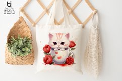 Watercolor Cat In Cup Sublimation PNG Clipart Product Image 5
