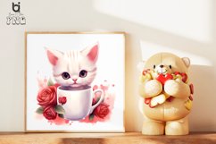 Watercolor Cat In Cup Sublimation PNG Clipart Product Image 6
