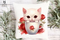 Watercolor Cat In Cup Sublimation PNG Clipart Product Image 7