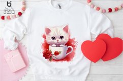 Watercolor Cat In Cup Sublimation PNG Clipart Product Image 9
