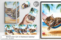 Digital Paper Cat in Summer Hammock Product Image 1