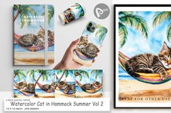 Digital Paper Cat in Summer Hammock Product Image 1