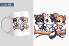 Watercolor Cat Sublimation, cute cat clipart Bundle Product Image 2
