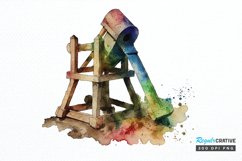 Watercolor Catapult PNG Clipart Product Image 1