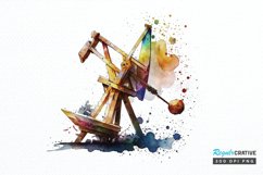 Watercolor Catapult PNG Clipart Product Image 1