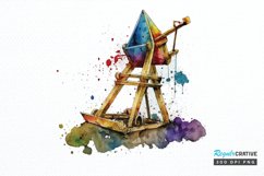 Watercolor Catapult PNG Clipart Product Image 1