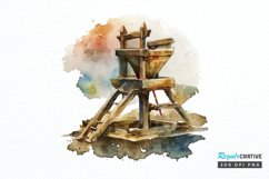 Watercolor Catapult PNG Clipart Product Image 1