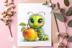 Watercolor Caterpillar Clipart Product Image 2