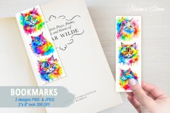 Watercolor rainbow cat bookmarks for Sublimation | Printable Product Image 1