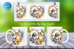 Mug sublimation,Pet mug wrap,cat and flowers,watercolor mug,sublimation mug png,flowers mug png,mug press design,11 oz mug template,15 oz mug wrap,Digital mug wrap,mug press template,cricut mug template