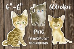 Watercolor cats printable stickers PNG Product Image 2