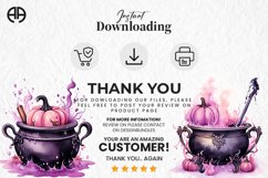 Halloween Watercolor Cauldron Sublimation PNG Clipart