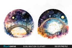 Celestial Bridges Watercolor Clipart Product Image 1