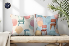 Watercolor Chairs as Balloons Seamless Digital Paper Product Image 2
