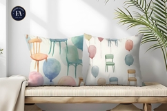 Watercolor Chairs as Balloons Seamless Digital Paper Product Image 2