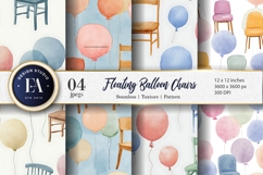 Dreamy Watercolor Chairs as Balloons Seamless Digital Paper Product Image 1