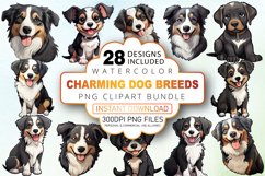 Watercolor Charming Dog Breeds Clipart Bundle Product Image 1
