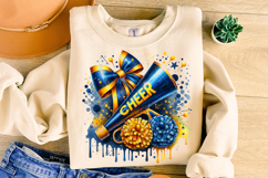 Watercolor Cheer PNG, Cheerleader PNG, Cheer Coquette Bow Product Image 3