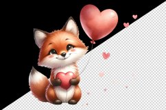 Watercolor cheerful cute friendly fox big smile heart balloon grassy print 20 oz tumbler skinny mug wrap clipart t-shirt sublimation printable design