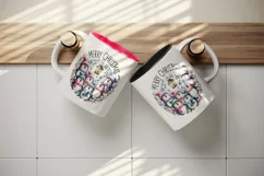 Watercolor cheerful penguins singing carols Merry Christmas quote print 20 oz tumbler skinny mug wrap clipart t-shirt sublimation printable design