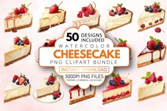 Watercolor Cheesecake Clipart Bundle Product Image 1