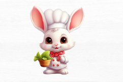 Chef Bunny Cute Watercolor Sublimation Clipart Product Image 6