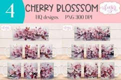 Watercolor Cherry blossom 11oz mug wraps for sublimation Product Image 1
