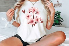Watercolor Cherry Blossom Flower Clipart Bundle Product Image 3