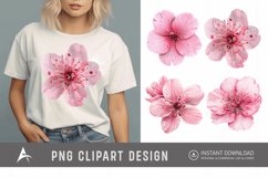 Watercolor Cherry Blossom Flower Clipart Product Image 1