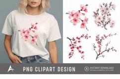 Watercolor Cherry Blossom Flower Clipart Product Image 1