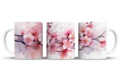 Watercolor Flowers Mug Wrap Sublimation Designs, 3d Mug, Flowers Png