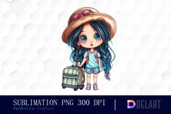 Chibi Travel Doll Sublimation PNG Clipart Product Image 1