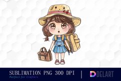 Chibi Travel Doll Sublimation PNG Clipart Product Image 1