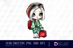 Chibi Travel Doll Design Clipart Product Image 1