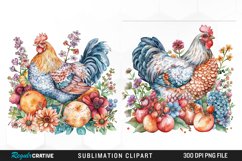 Watercolor Chicken Graphic Clipart Product Image 1