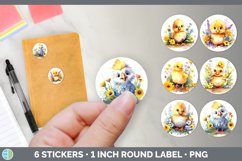 Bundle of six Watercolor Flower Chickens Stickers designs.
