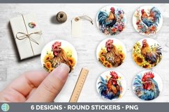 Bundle of six Watercolor Stickers designs.