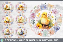 Bundle of six Watercolor Flower Chickens Wind Spinner designs.