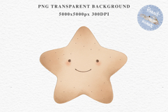 Watercolor Children Moon Stars Smiling Toddler Kids Clipart PNG DIY Transparent Print junk journal collage scrapbooking designs sublimation printable files