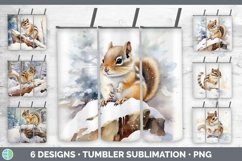 Bundle of six Watercolor Chipmunks Tumbler designs.