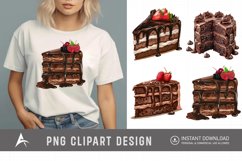 Watercolor Chocolate Cake Clipart Product Image 1