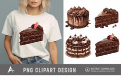 Watercolor Chocolate Cake Clipart Product Image 1