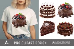 Watercolor Chocolate Cake Clipart Product Image 1