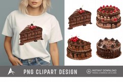Watercolor Chocolate Cake Clipart Product Image 1