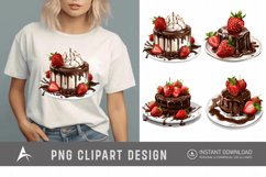 Watercolor Chocolate Strawberry Clipart Product Image 1